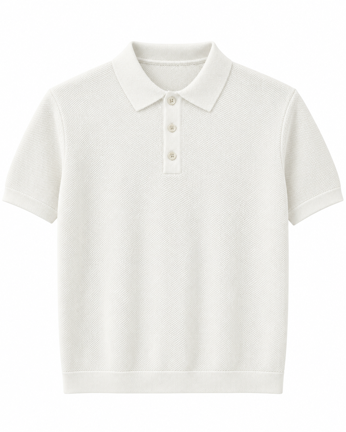 Short Sleeve Knit Pullover with Polo Collar