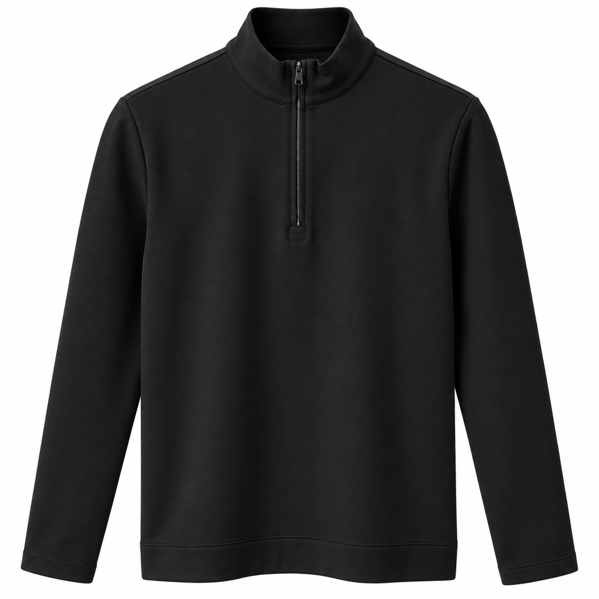 Long Sleeve Mock Neck Pullover with Zipper Placket