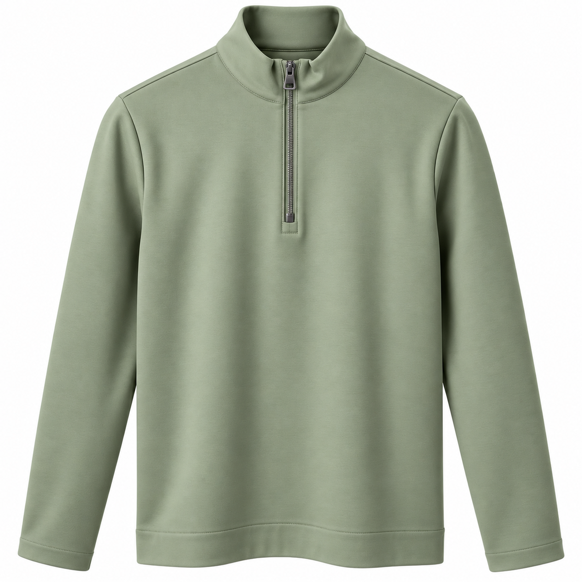 Long Sleeve Mock Neck Pullover with Zipper Placket