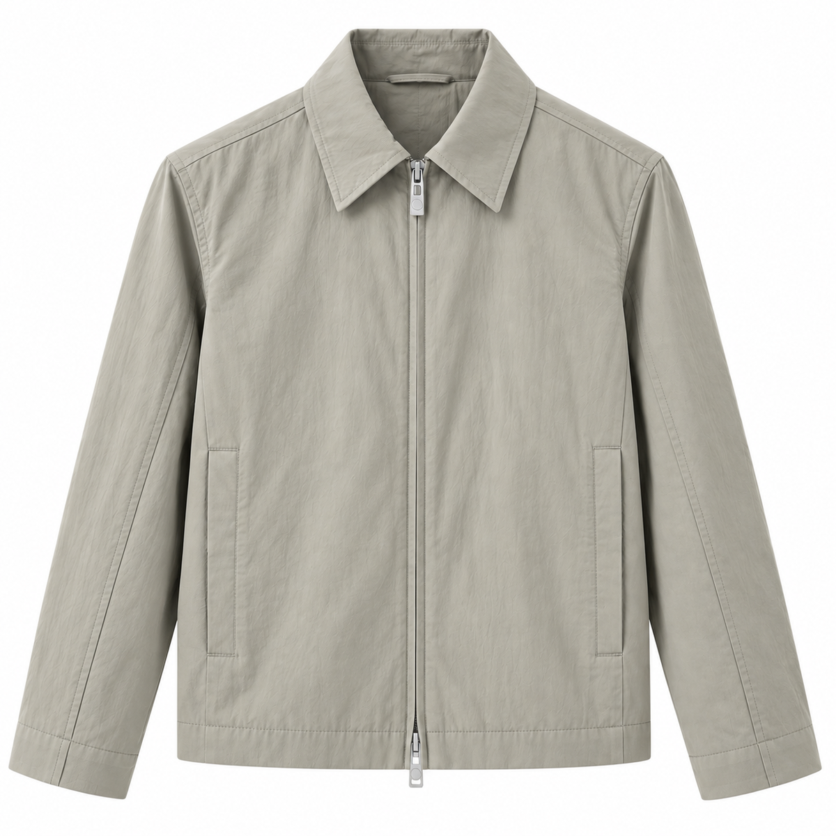 Long Sleeve Lightweight Double Zipper Jacket with Collar