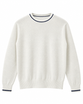 Long Sleeve Knit Tipping Crew Neck