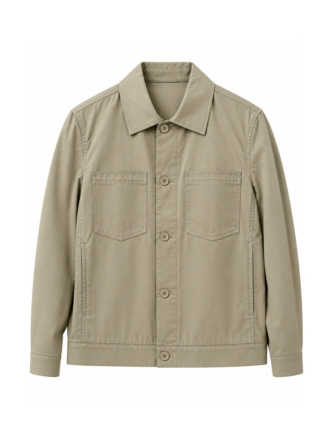 Long Sleeve Lightweight 5 Button Jacket with Collar