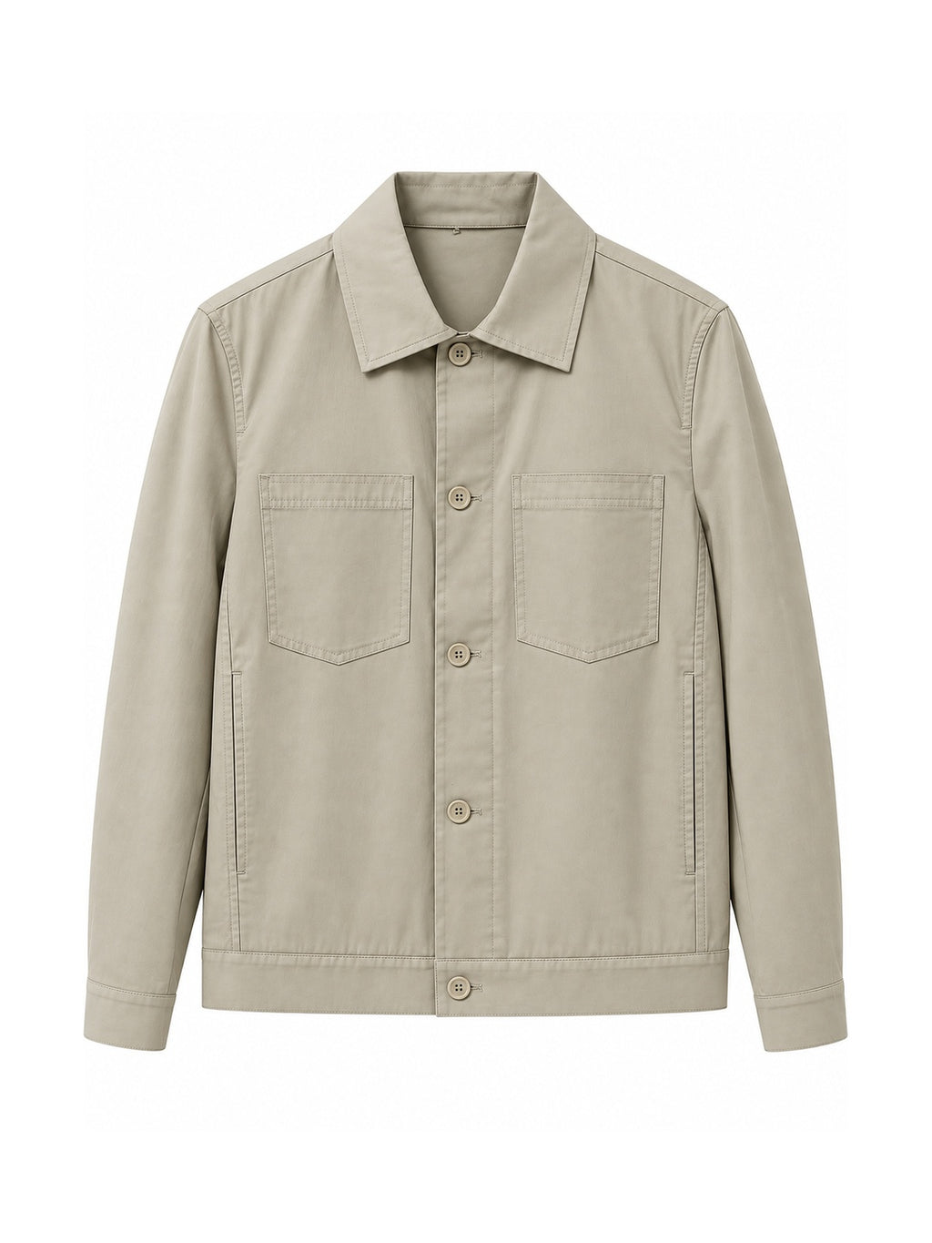 Long Sleeve Lightweight 5 Button Jacket with Collar