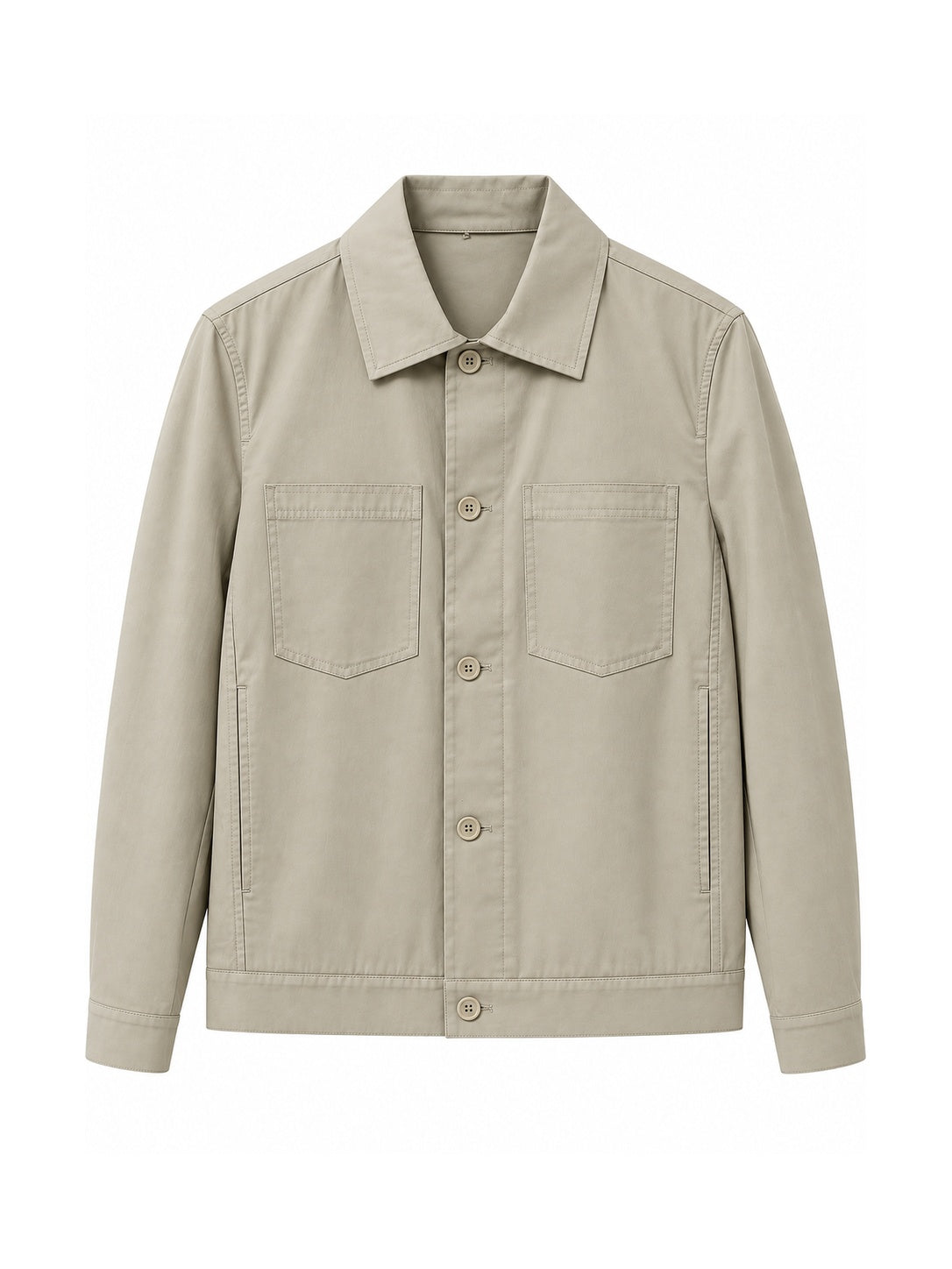 Long Sleeve Lightweight 5 Button Jacket with Collar