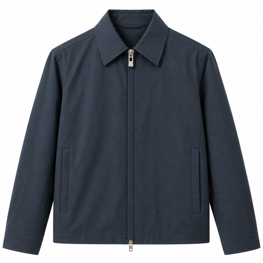 Long Sleeve Lightweight Double Zipper Jacket with Collar