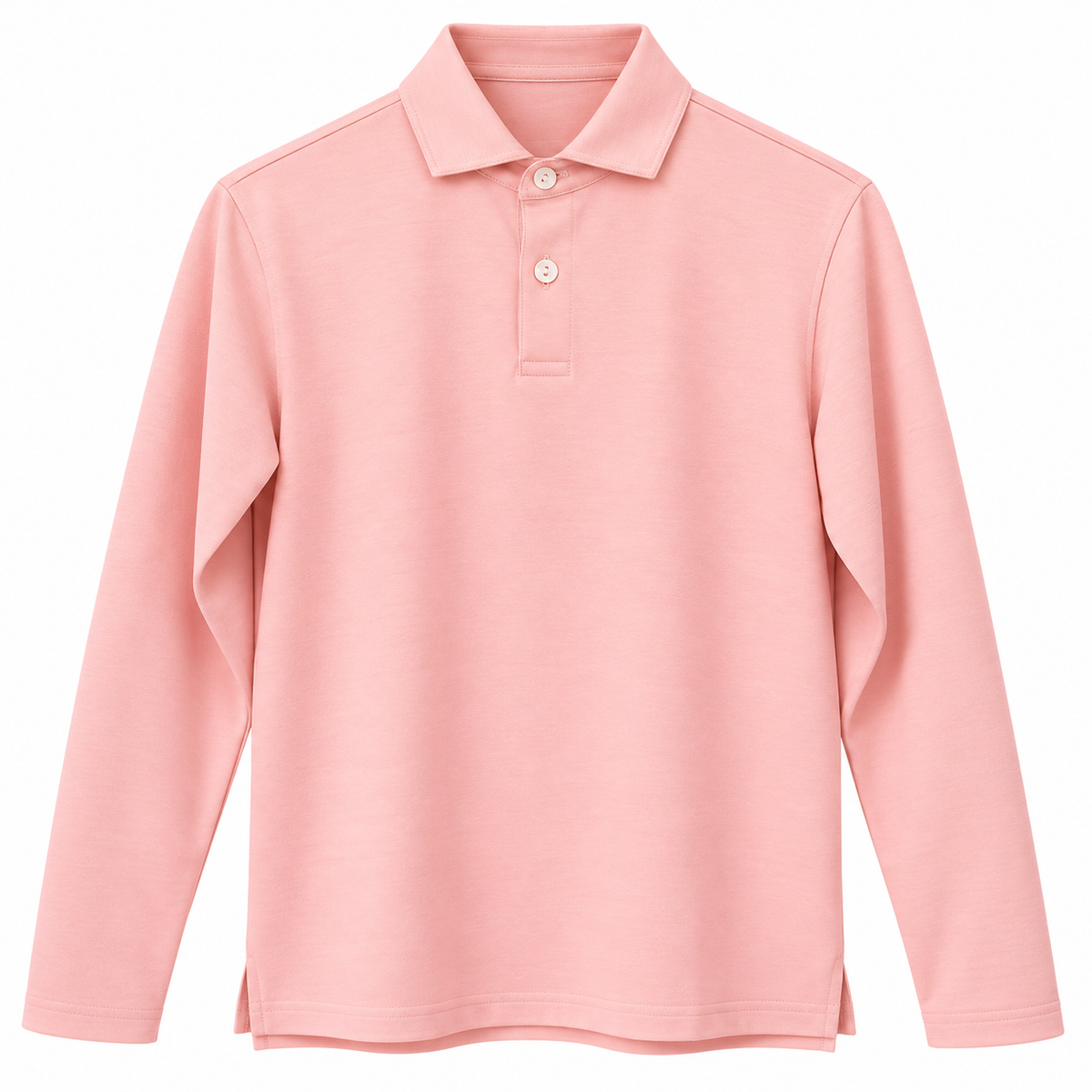Long Sleeve Knitted Pullover with Cutaway Polo Collar