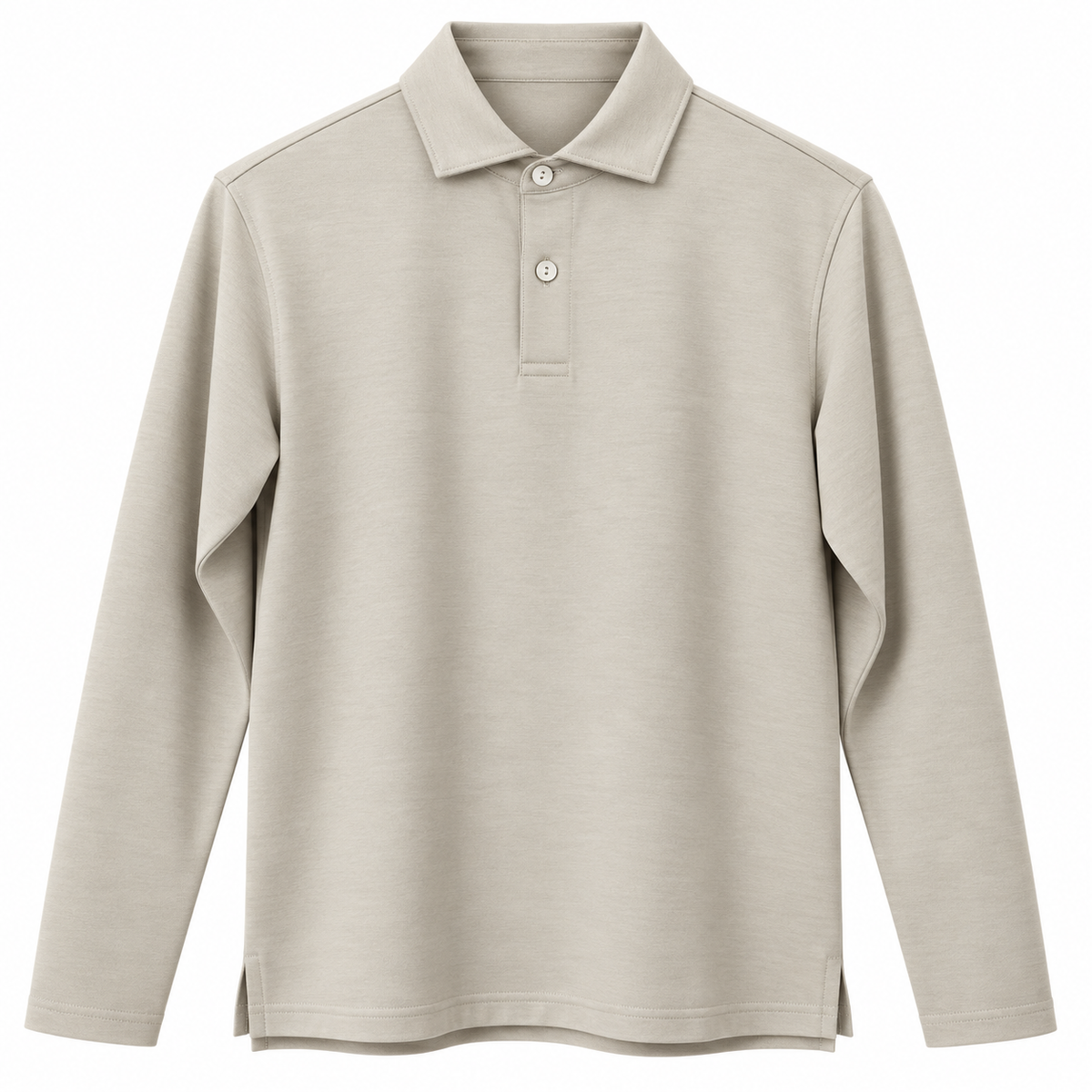 Long Sleeve Knitted Pullover with Cutaway Polo Collar