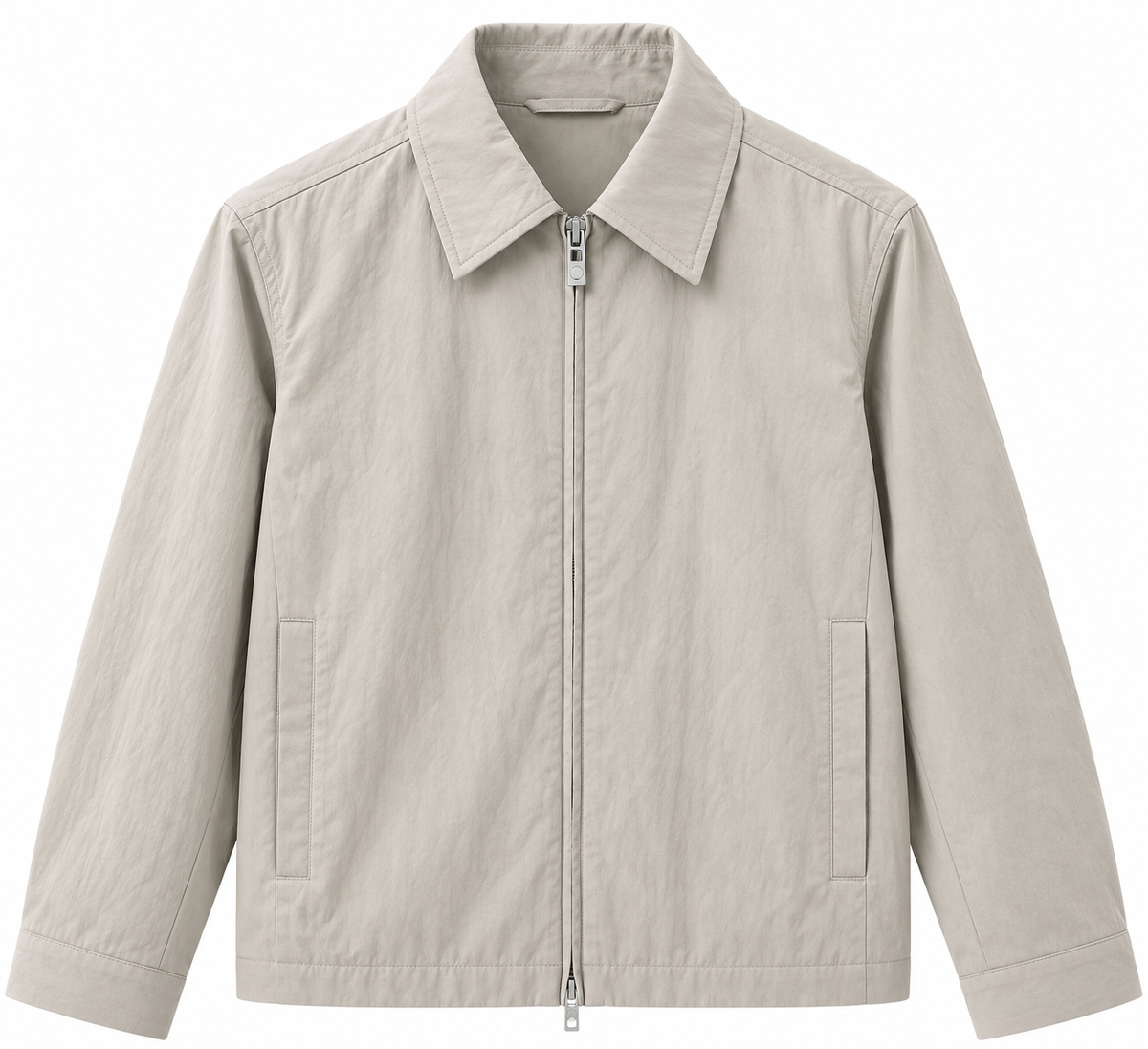Long Sleeve Lightweight Double Zipper Jacket with Collar