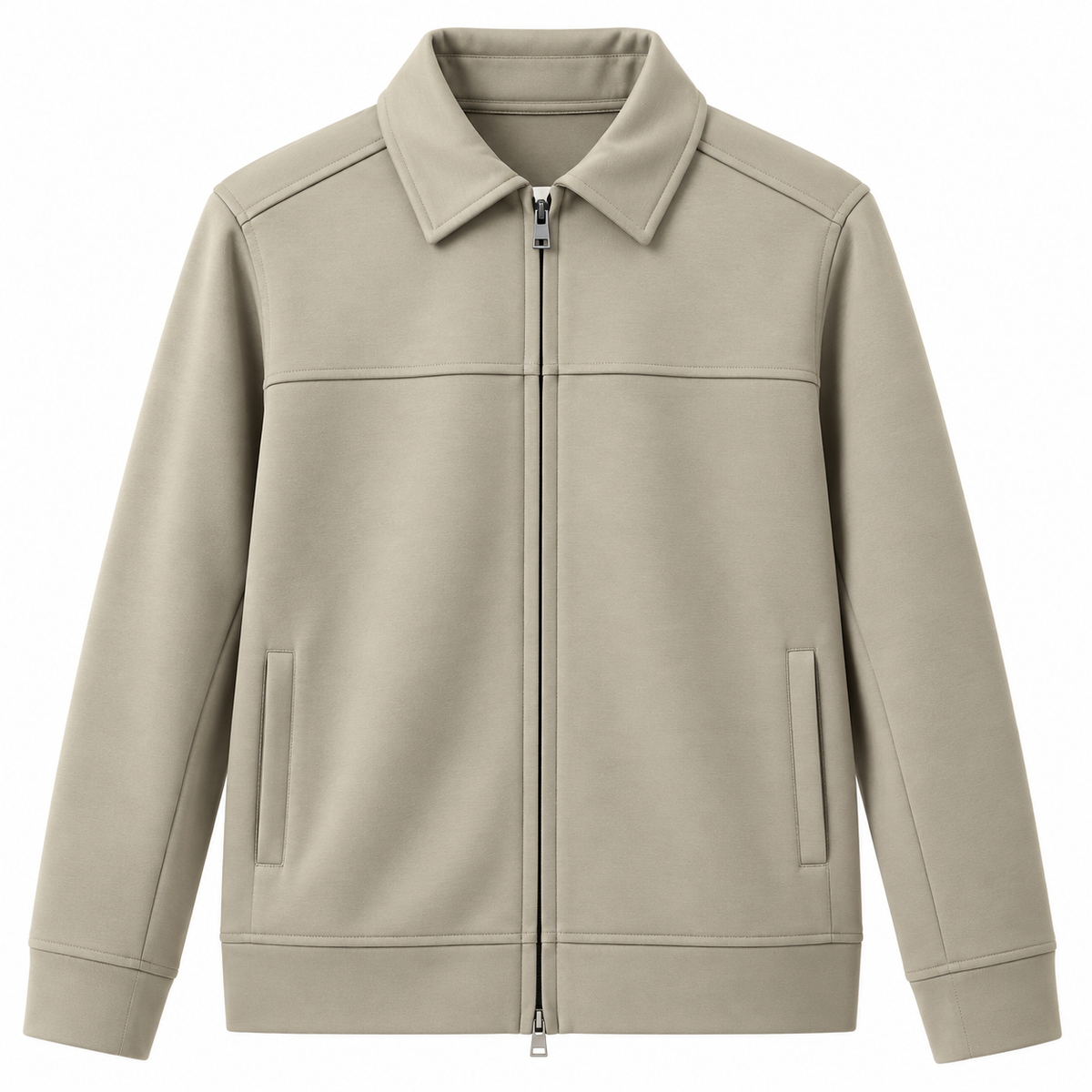 Long Sleeve Zipper Jacket with Collar