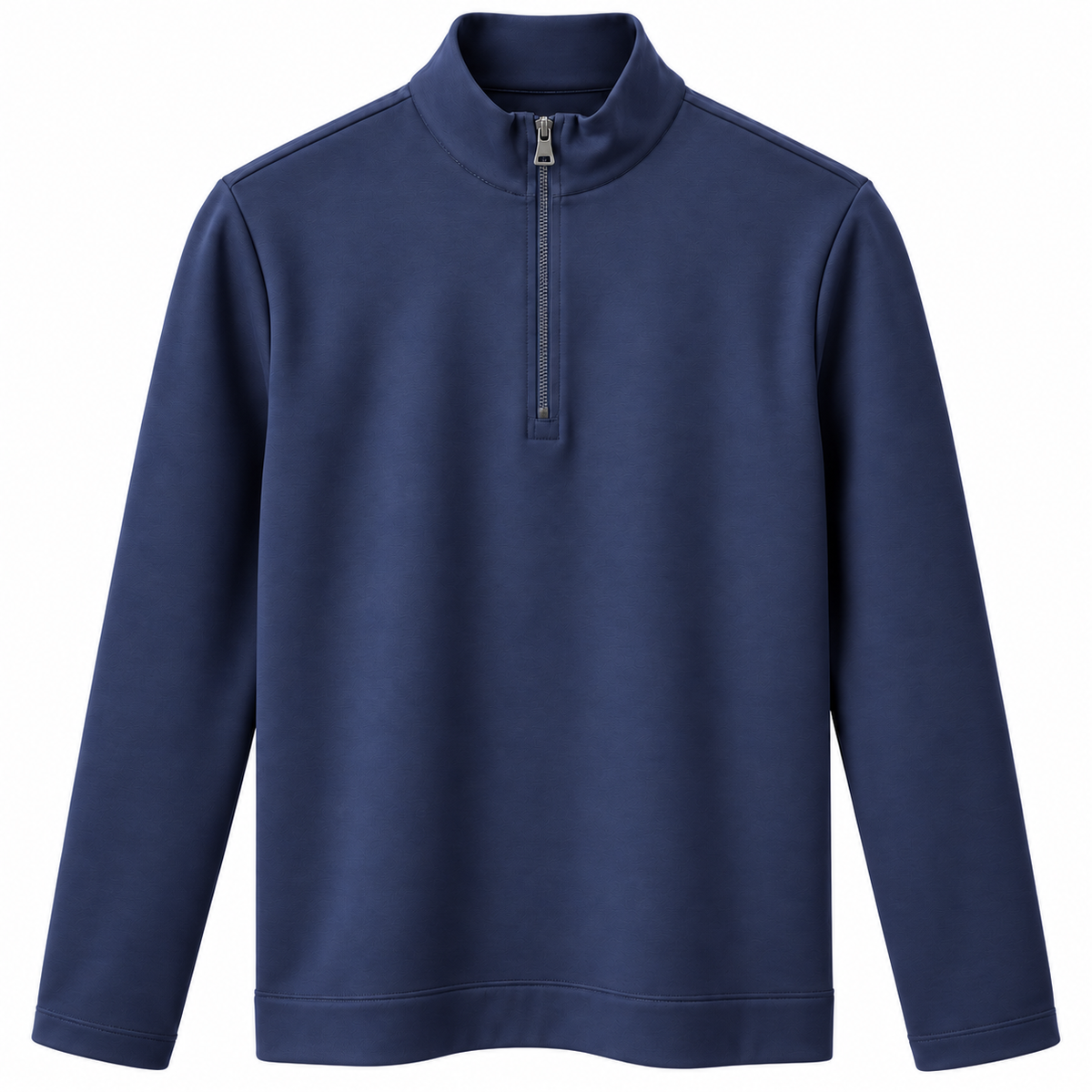 Long Sleeve Mock Neck Pullover with Zipper Placket