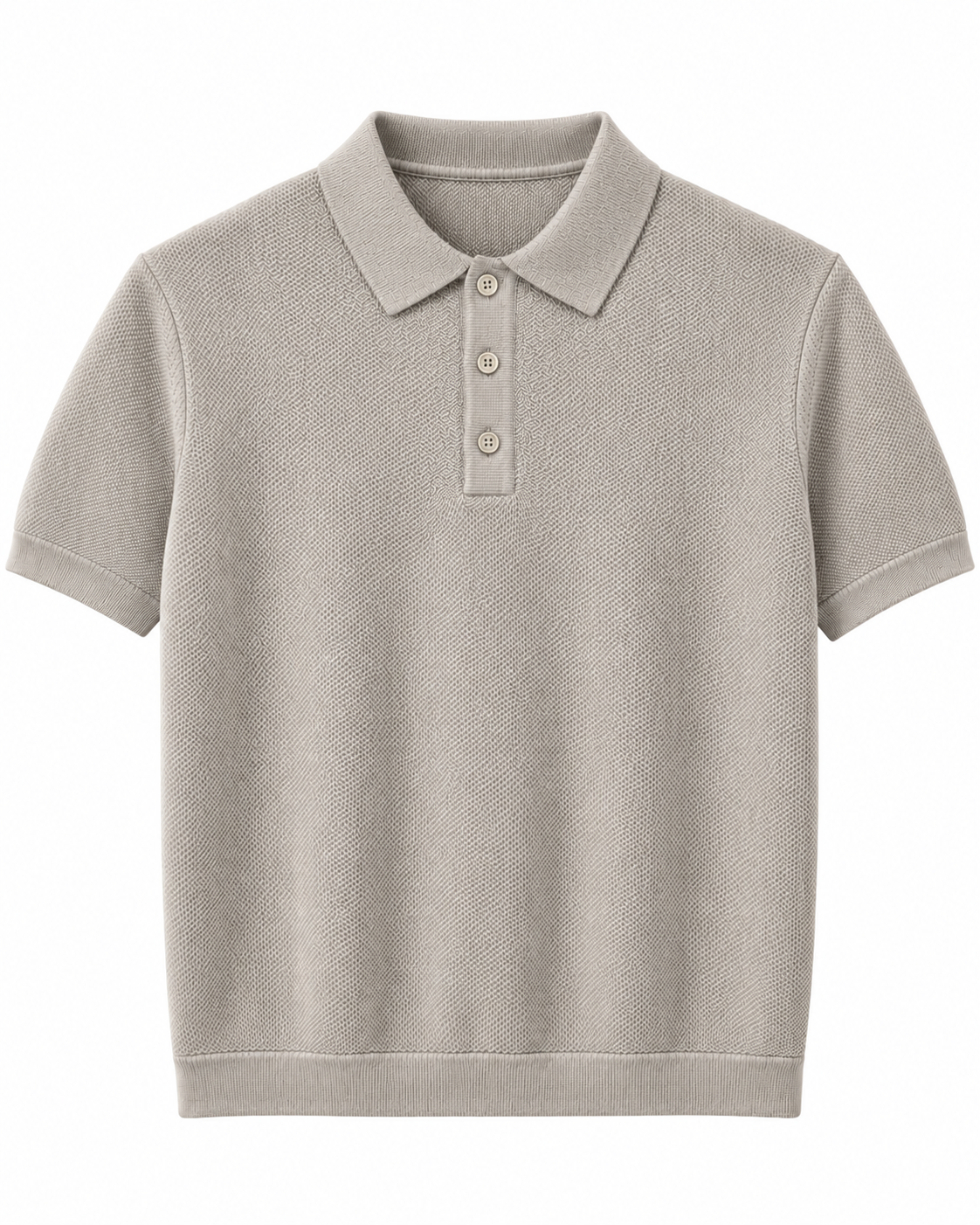 Short Sleeve Knit Pullover with Polo Collar