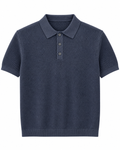 Short Sleeve Knit Pullover with Polo Collar