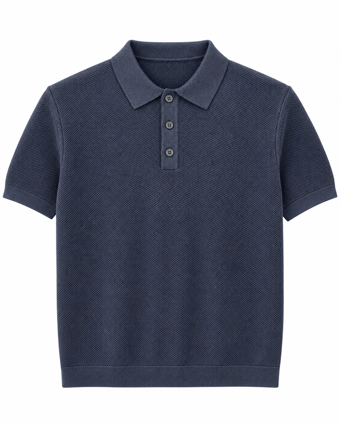 Short Sleeve Knit Pullover with Polo Collar