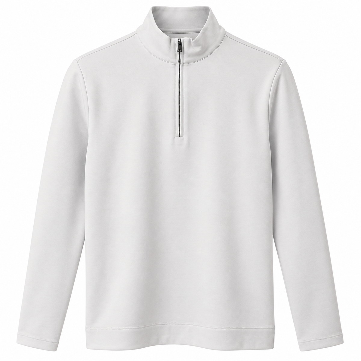 Long Sleeve Mock Neck Pullover with Zipper Placket